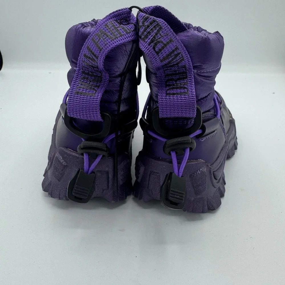 Dream Pairs Girls Purple Puffer Snow Boots Faux Fur Lined Side‎ Zip Size 6T New